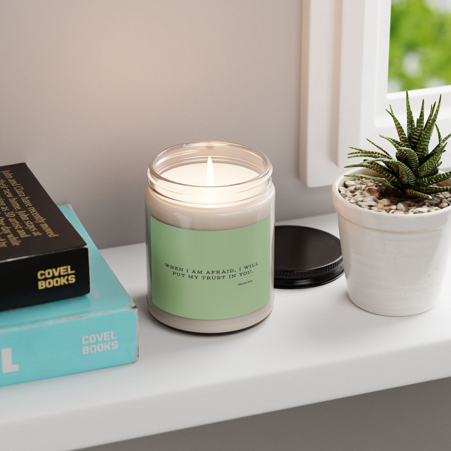 Psalm 56:3 Trust Scripture Candle Green