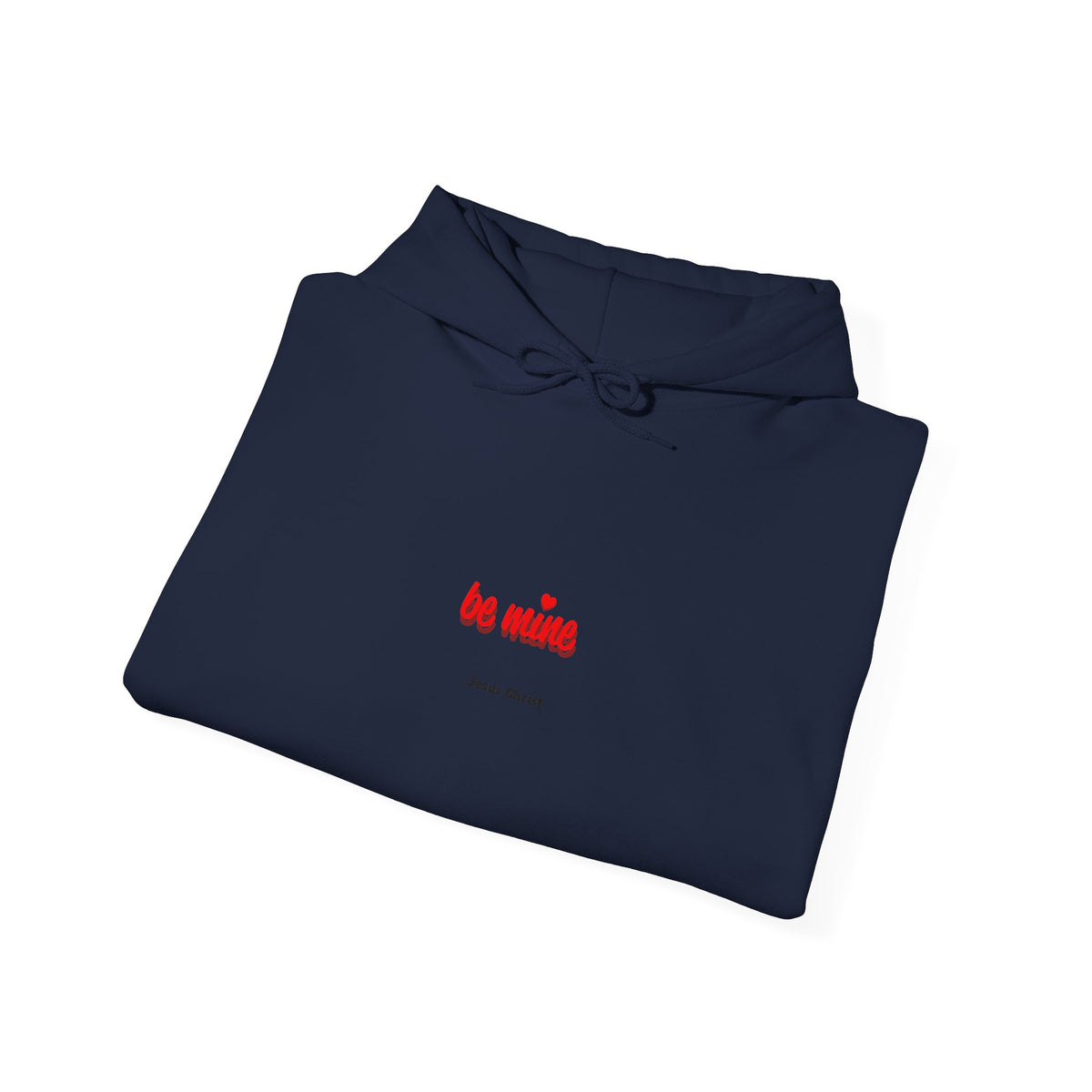Minimalist 'be mine' White Hoodie – Small Red Script Valentine's Pullover