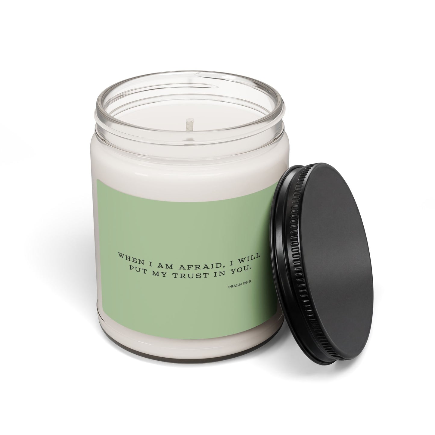 Psalm 56:3 Trust Scripture Candle Green