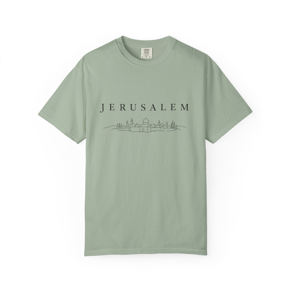 Jerusalem Minimal Skyline T-Shirt — Jerusalem Script Cityscape Tee