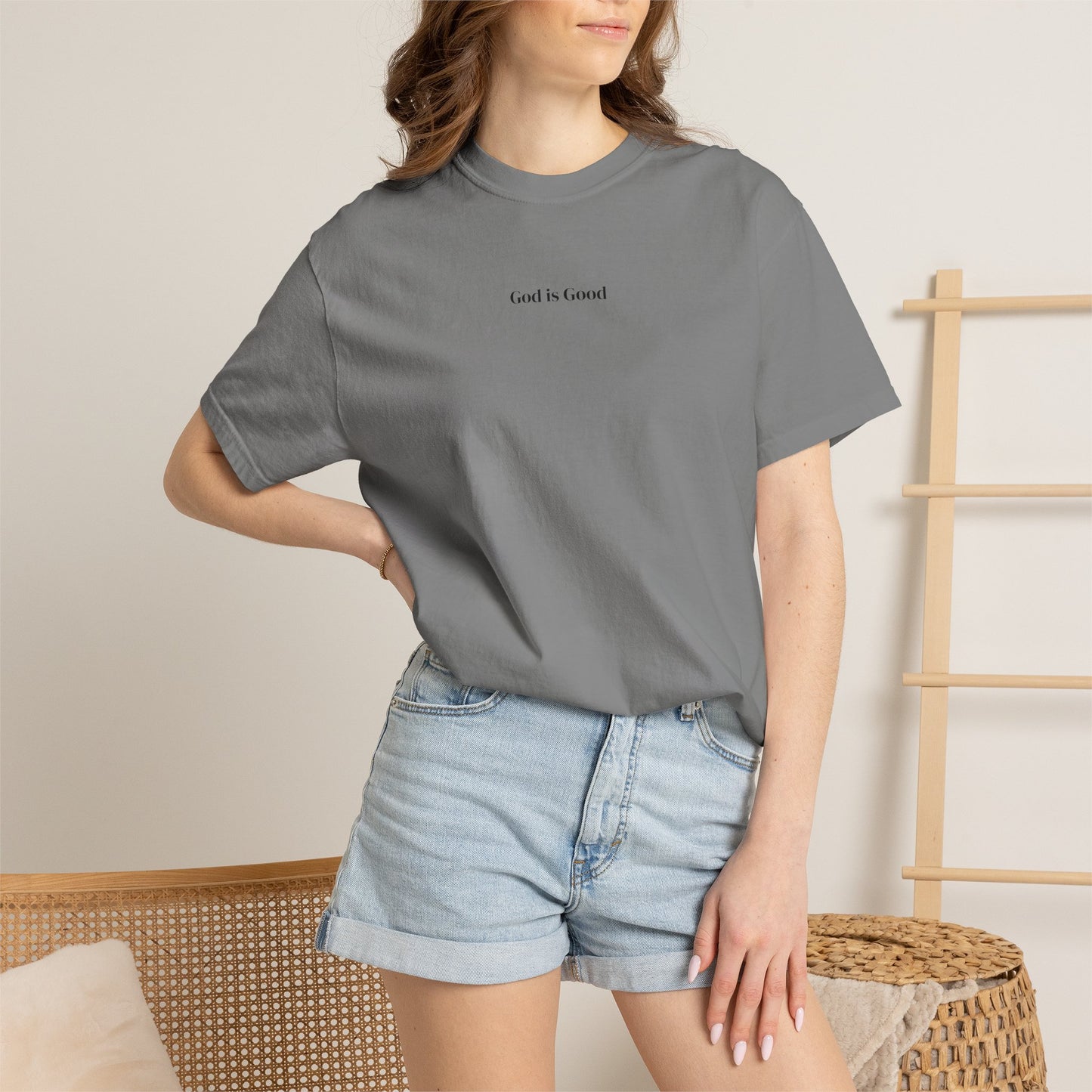 T-Shirt — Minimal "God Is Good" Script Tee