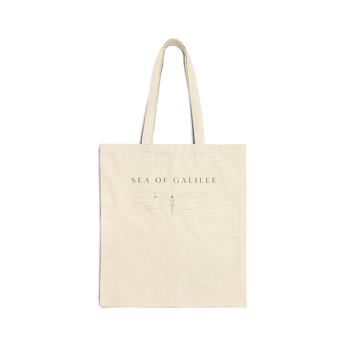 Canvas Tote Bag - Sea of Galilee Minimalist Biblical Map Design