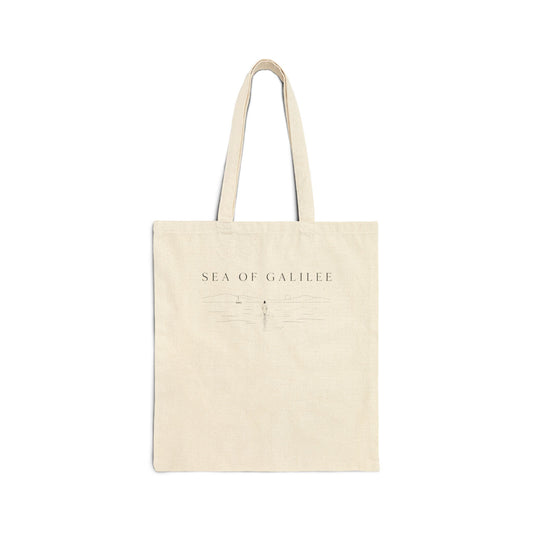 Canvas Tote Bag - Sea of Galilee Minimalist Biblical Map Design