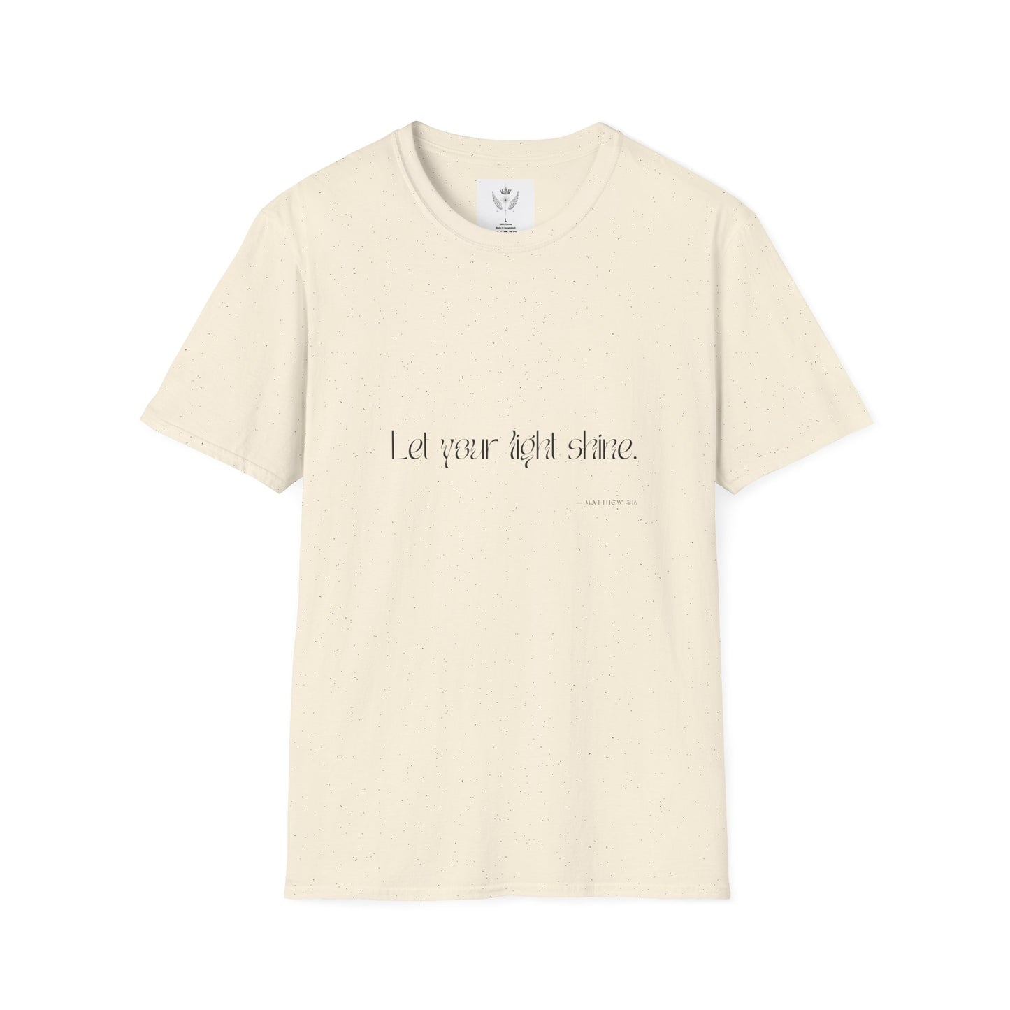 Let Your Light Shine T-shirt (black text)
