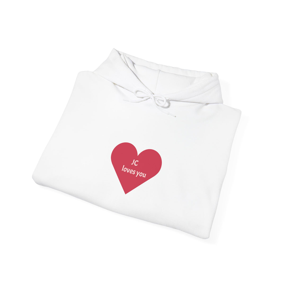 Heart Graphic Hoodie – “IC loves you” Minimal Cute Valentine Sweatshirt