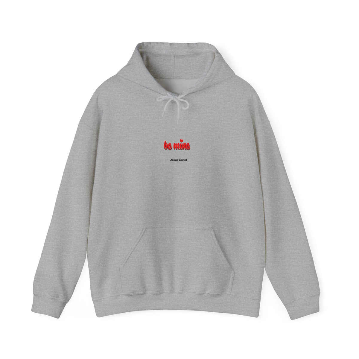Minimalist 'be mine' White Hoodie – Small Red Script Valentine's Pullover