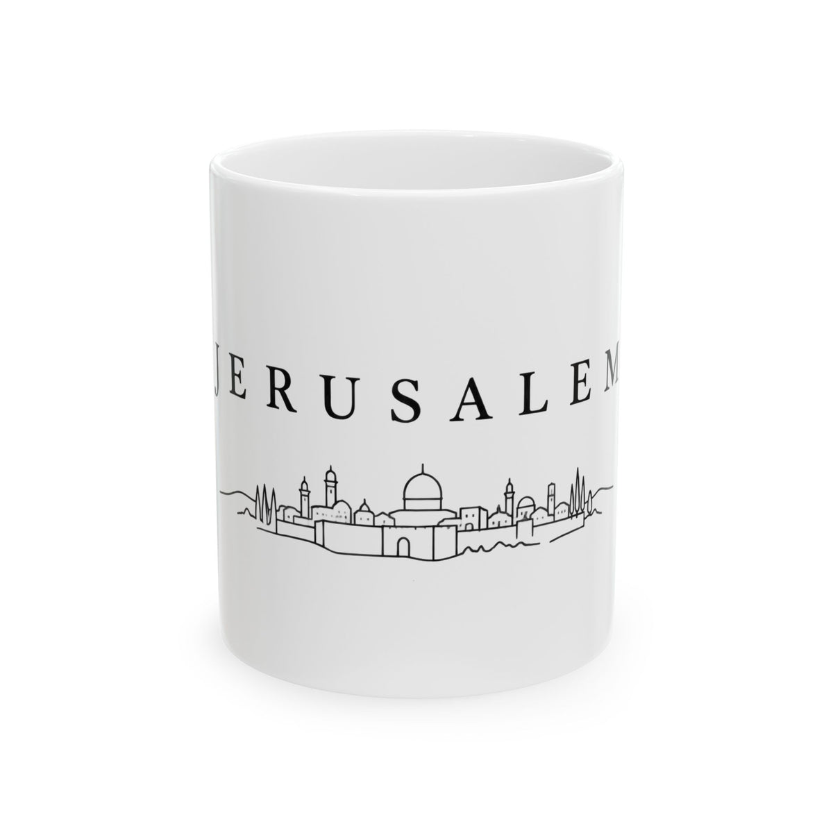 Jerusalem Skyline Ceramic Mug – Minimal Cityscape Coffee Cup (11oz/15oz)
