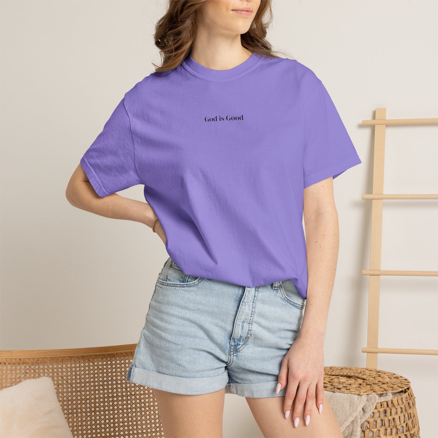 T-Shirt — Minimal "God Is Good" Script Tee