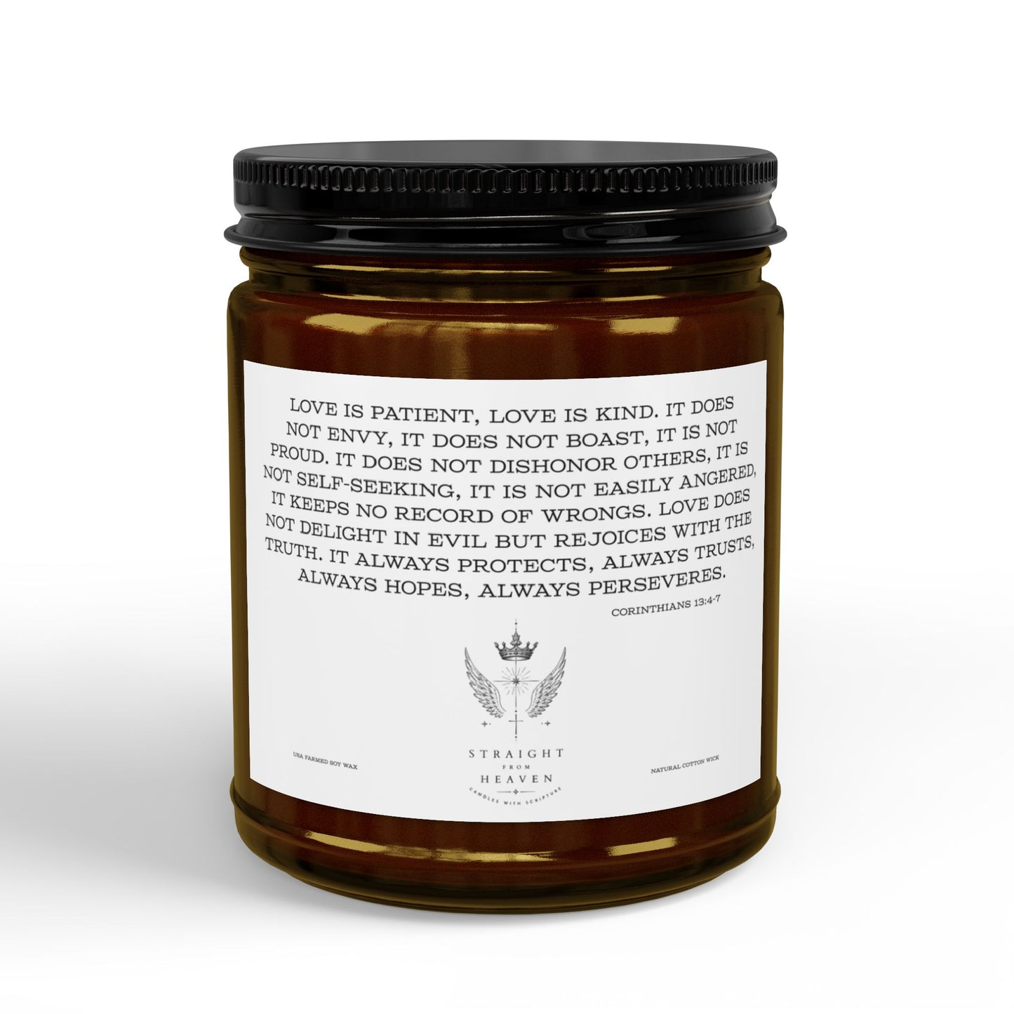 Corinthians 13:4-7 Love Scripture Candle