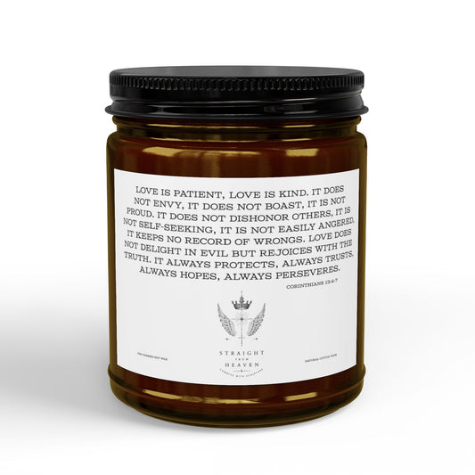 Corinthians 13:4-7 Love Scripture Candle