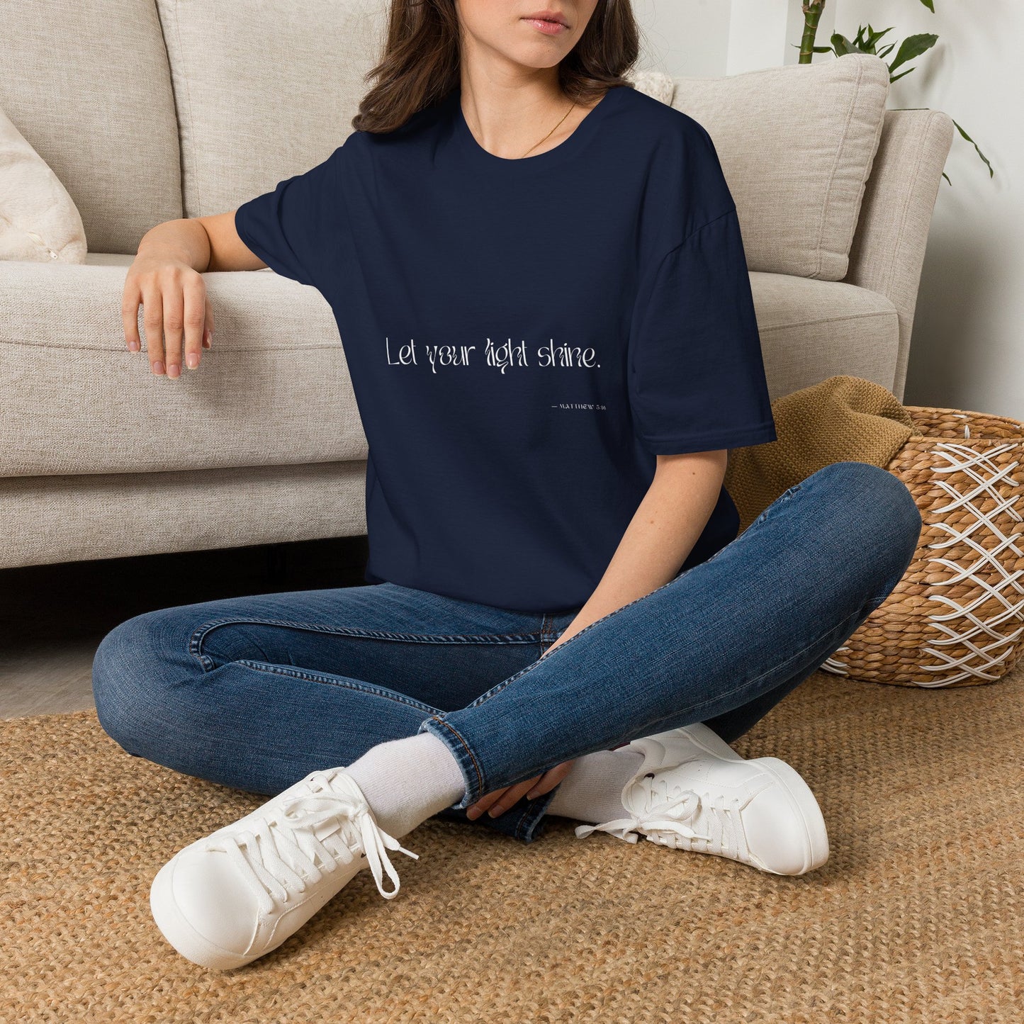 Let Your Light Shine T-shirt (white text)