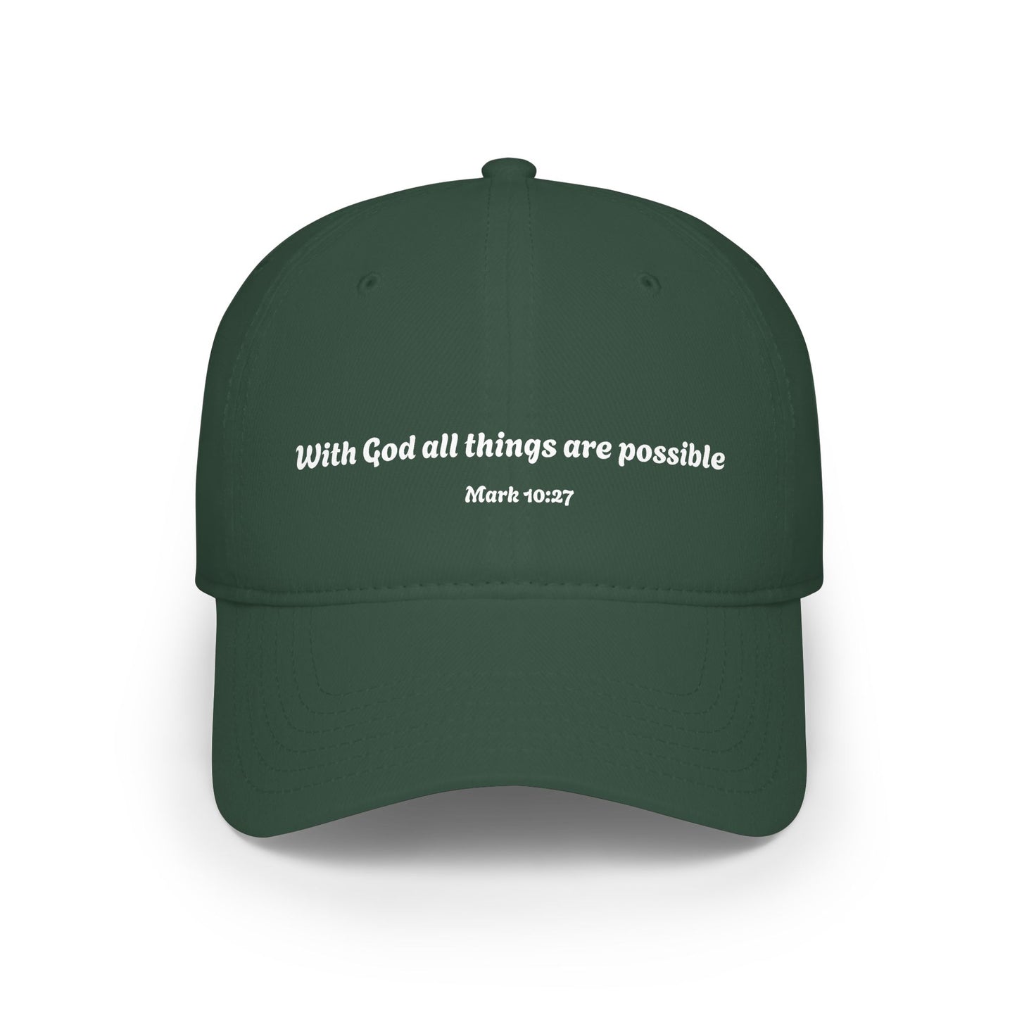 With God all things are possible baseball cap | Christian scripture Mark 10:27