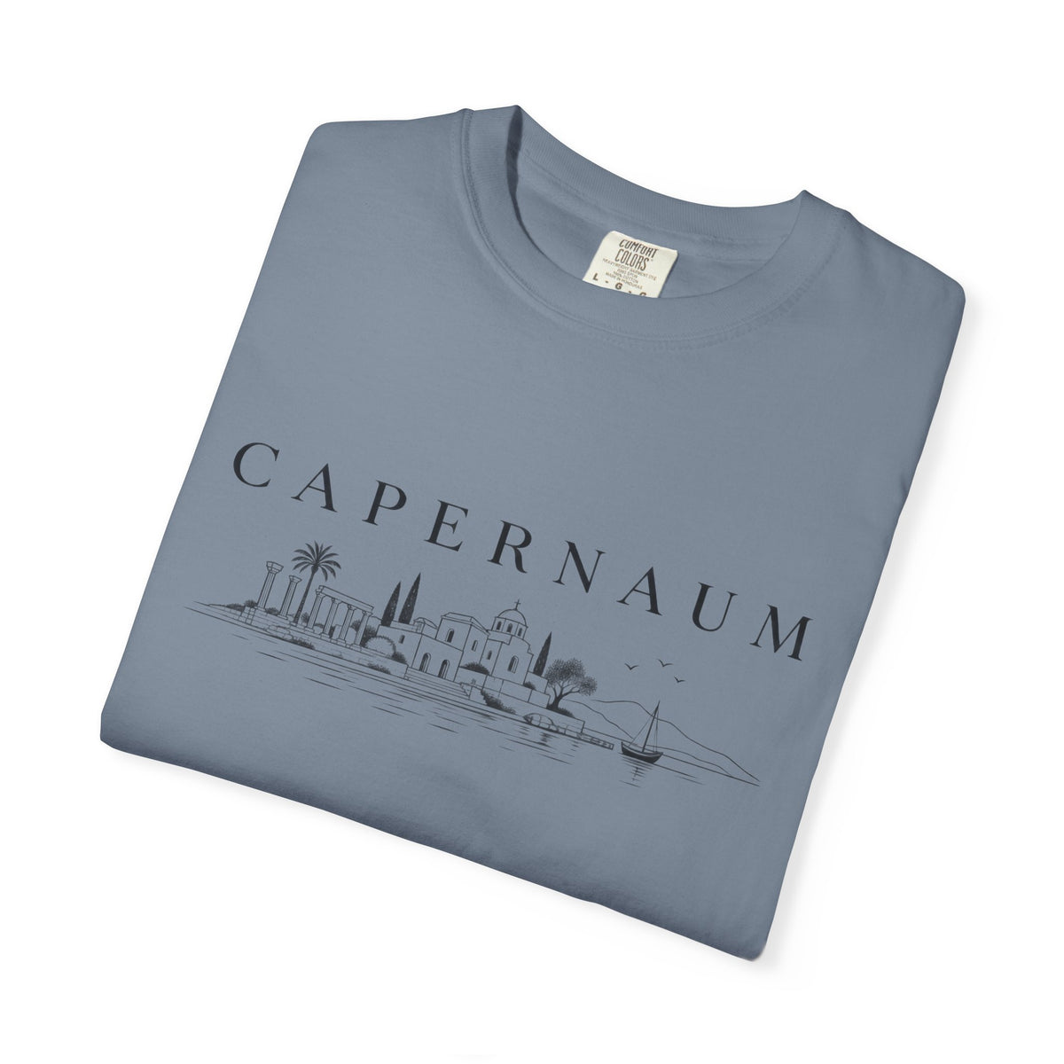 Capernaum Skyline T‑Shirt — Minimal Biblical City Sketch Tee