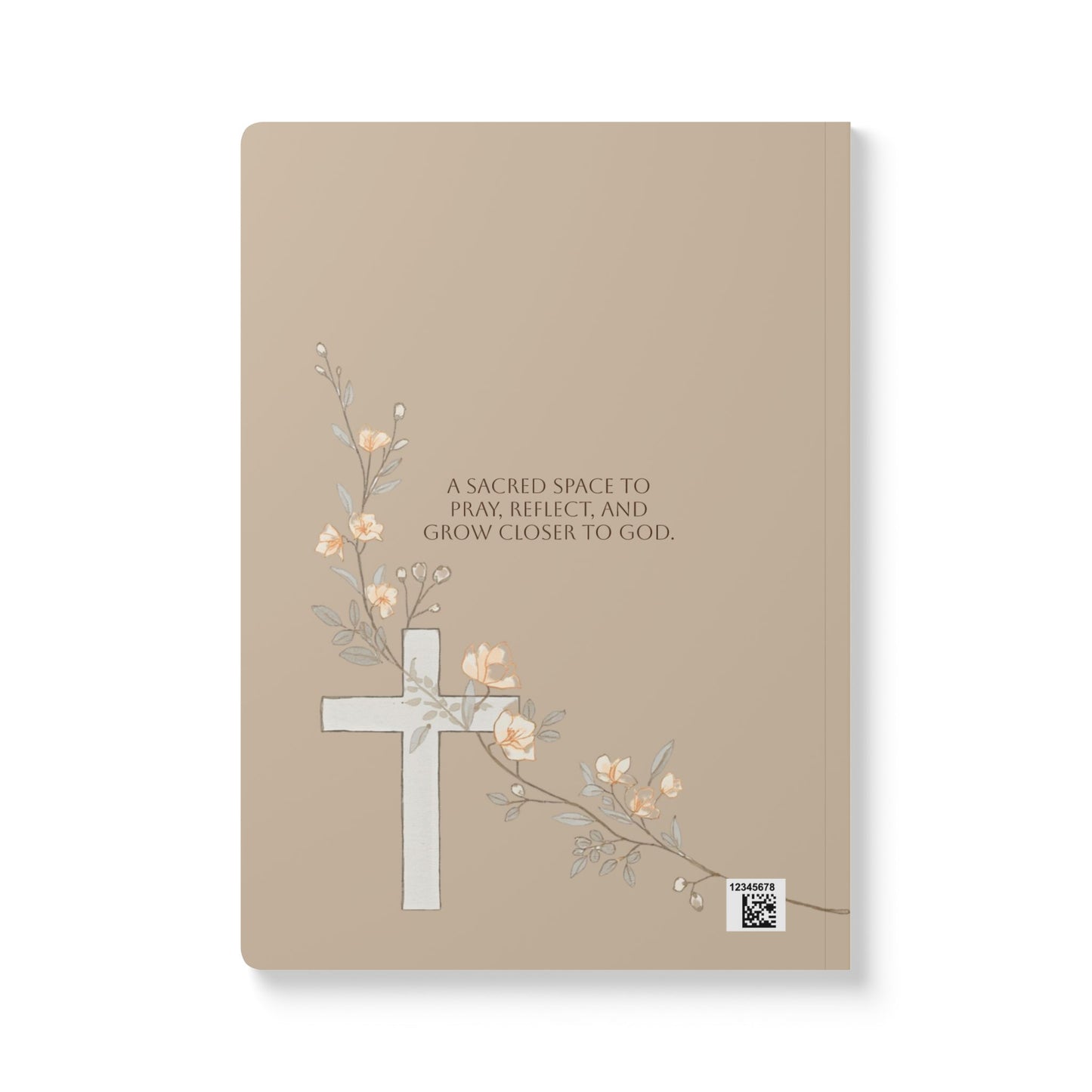 Prayer Journal Softcover — Quiet Time with God, Floral Cross Devotional Notebook