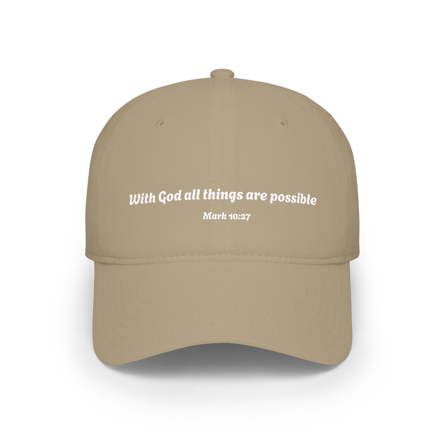 With God all things are possible baseball cap | Christian scripture Mark 10:27