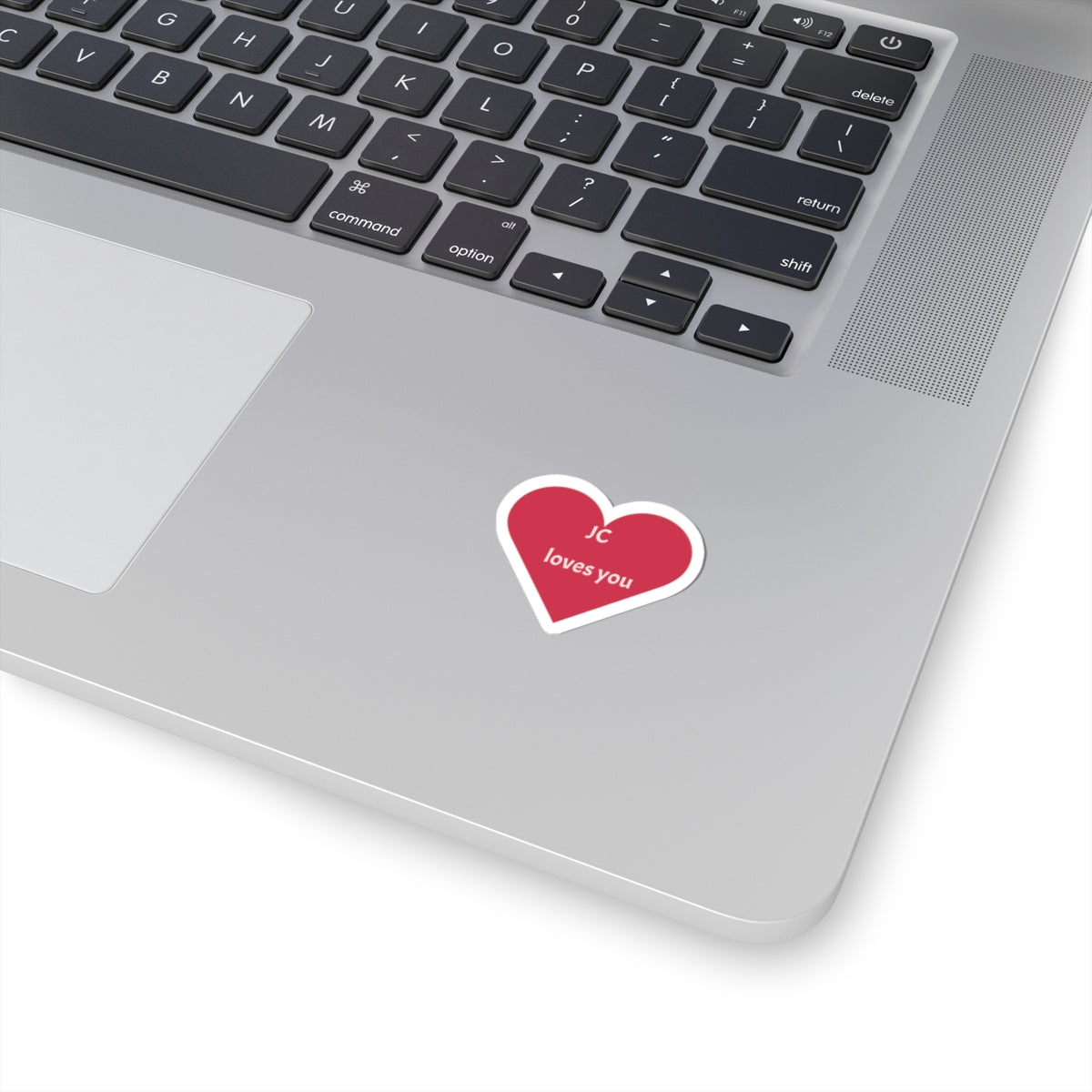 Heart Sticker - "JC loves you" Cute Valentine Laptop Decal