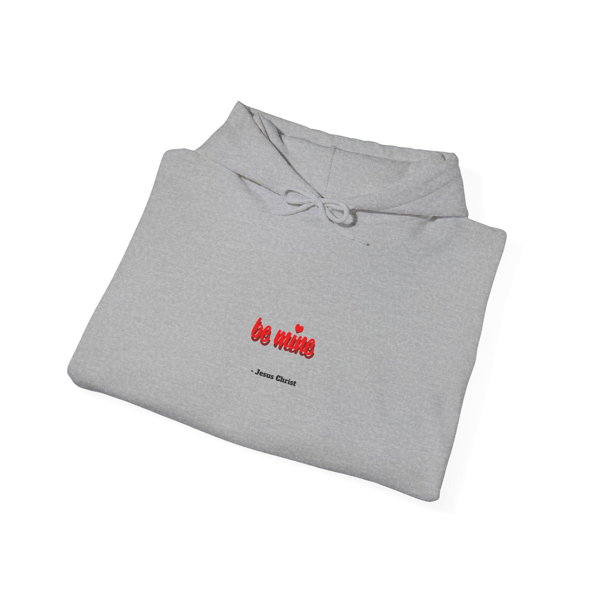 Minimalist 'be mine' White Hoodie – Small Red Script Valentine's Pullover
