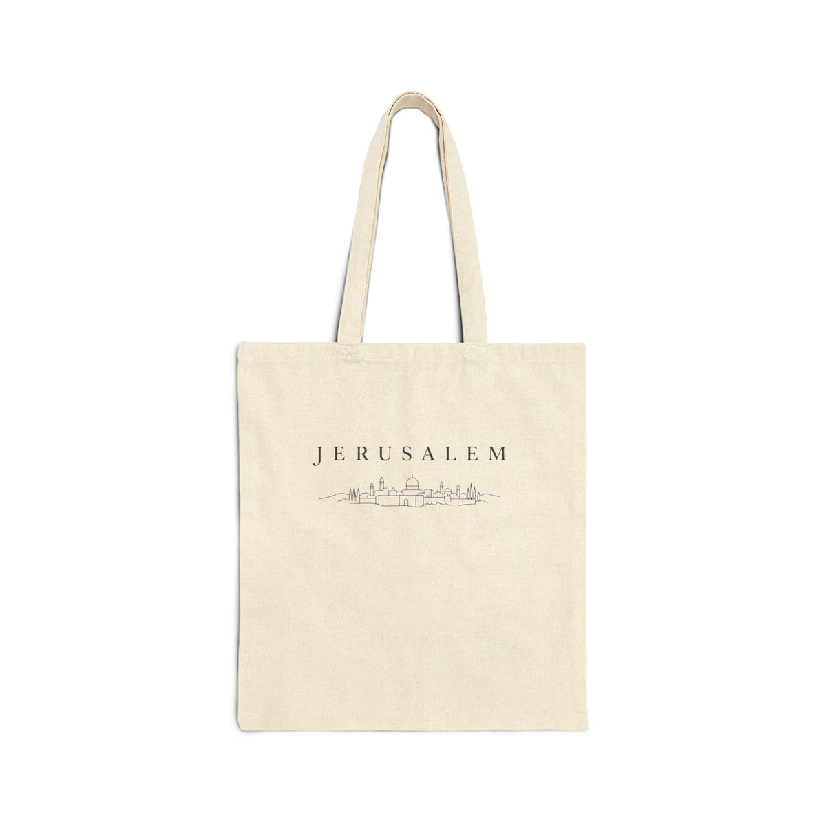 Jerusalem Cotton Tote Bag – Minimal Skyline Canvas Shopper