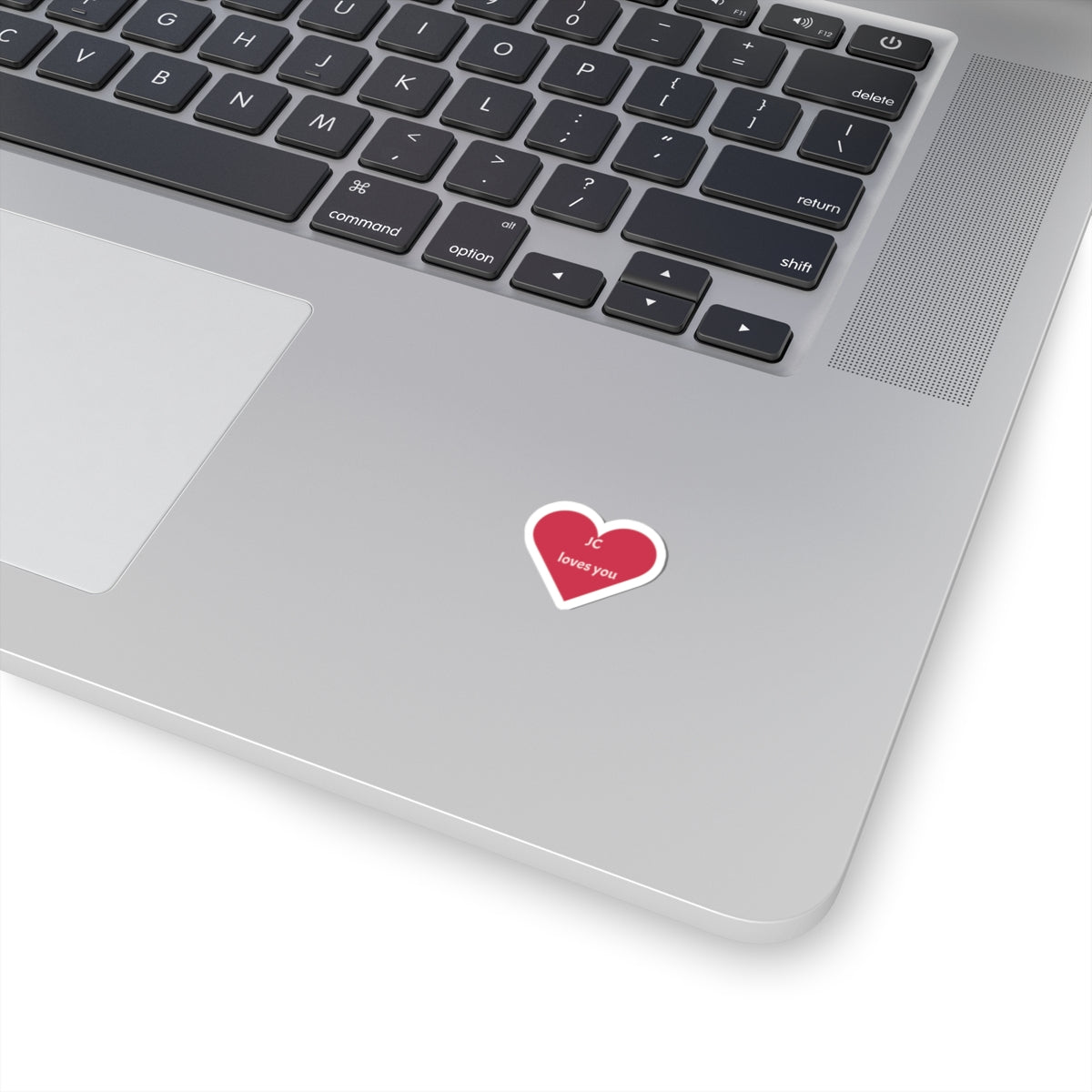 Heart Sticker - "JC loves you" Cute Valentine Laptop Decal