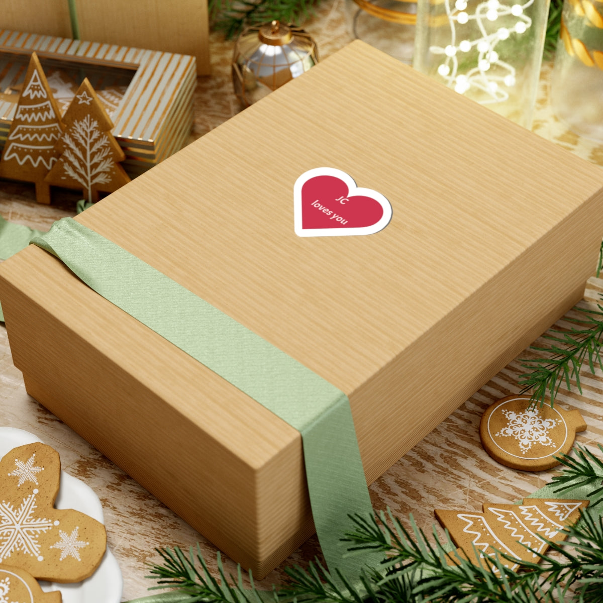 Heart Sticker - "JC loves you" Cute Valentine Laptop Decal