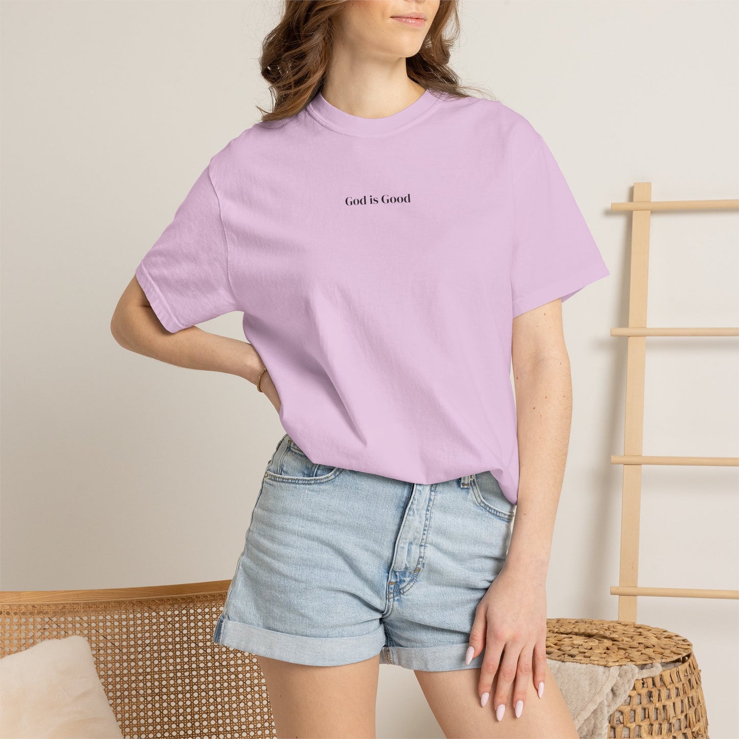 T-Shirt — Minimal "God Is Good" Script Tee
