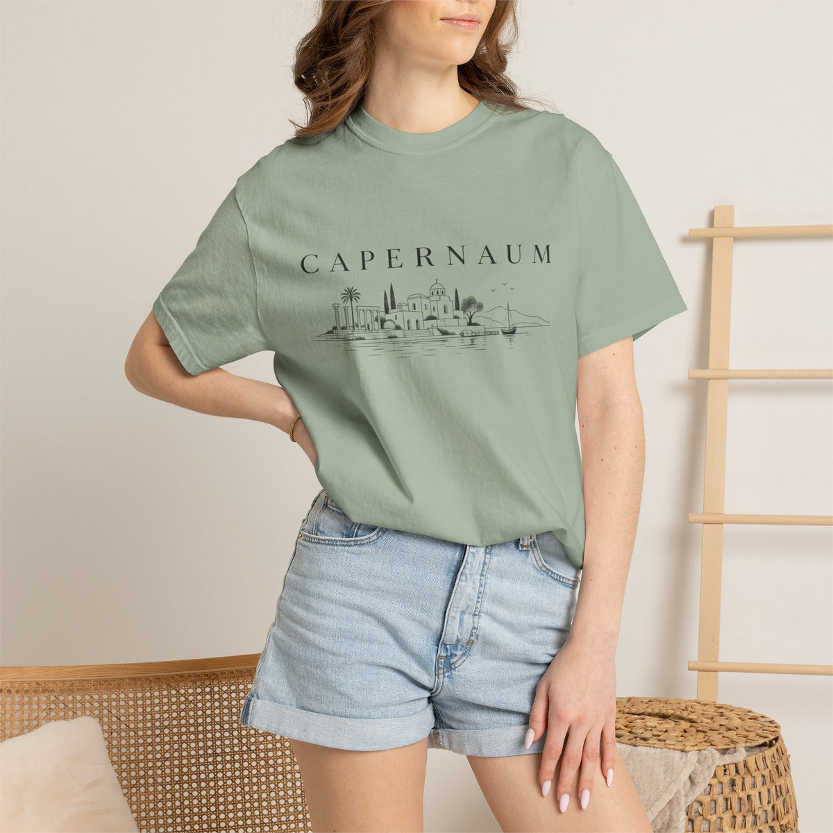 Capernaum Skyline T‑Shirt — Minimal Biblical City Sketch Tee