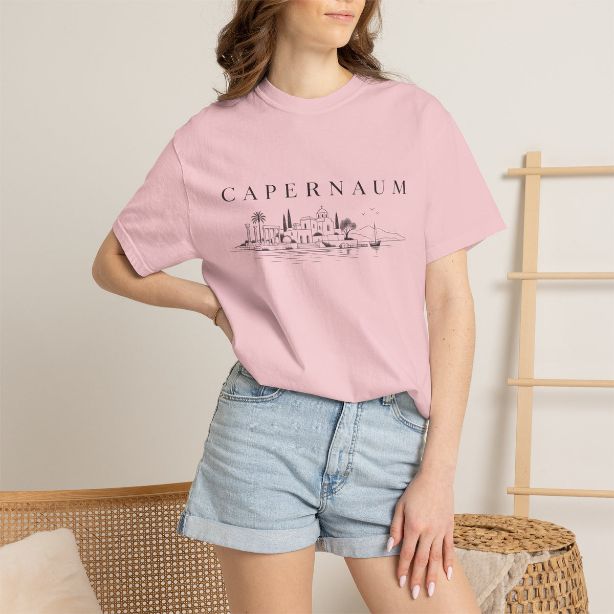 Capernaum Skyline T‑Shirt — Minimal Biblical City Sketch Tee