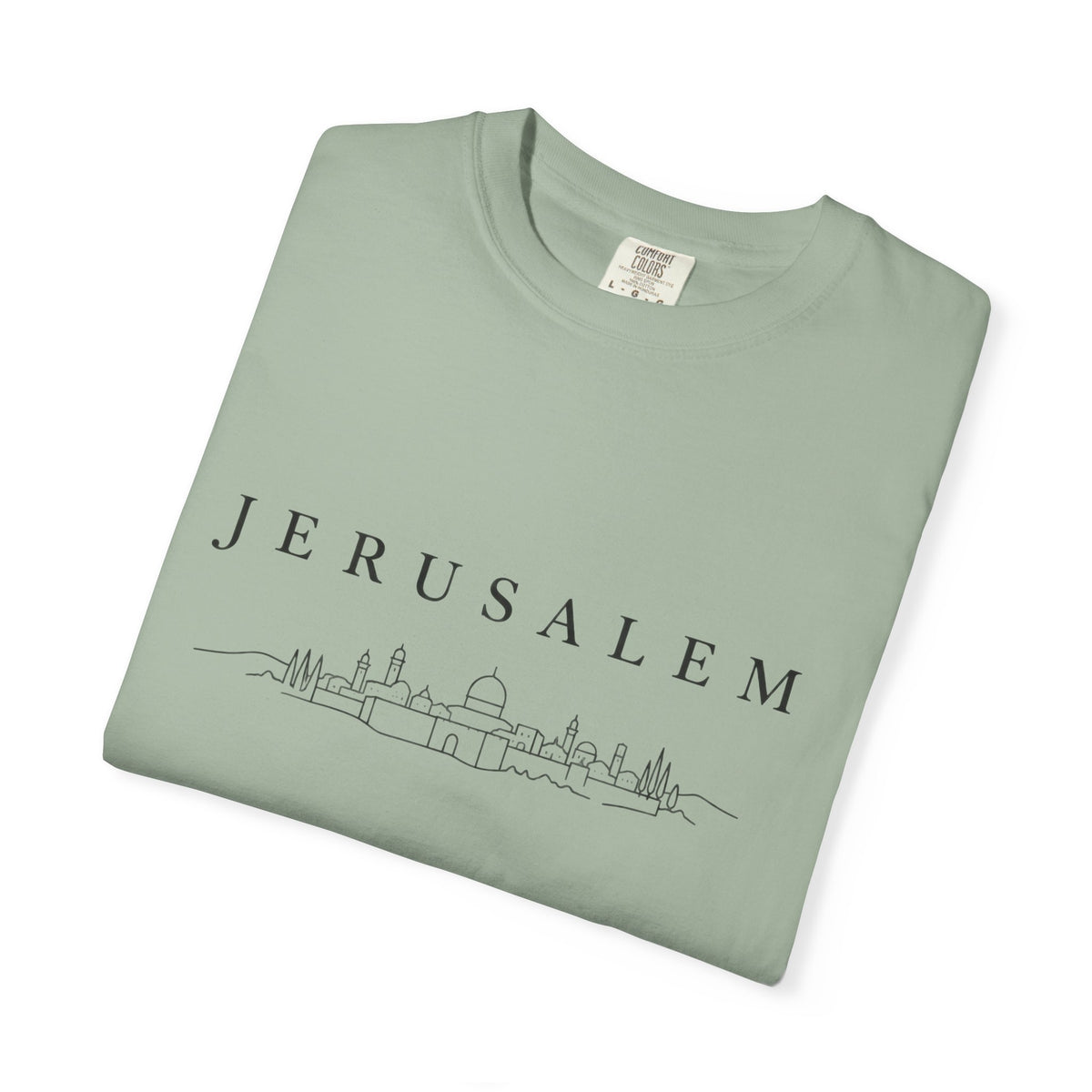 Jerusalem Minimal Skyline T-Shirt — Jerusalem Script Cityscape Tee