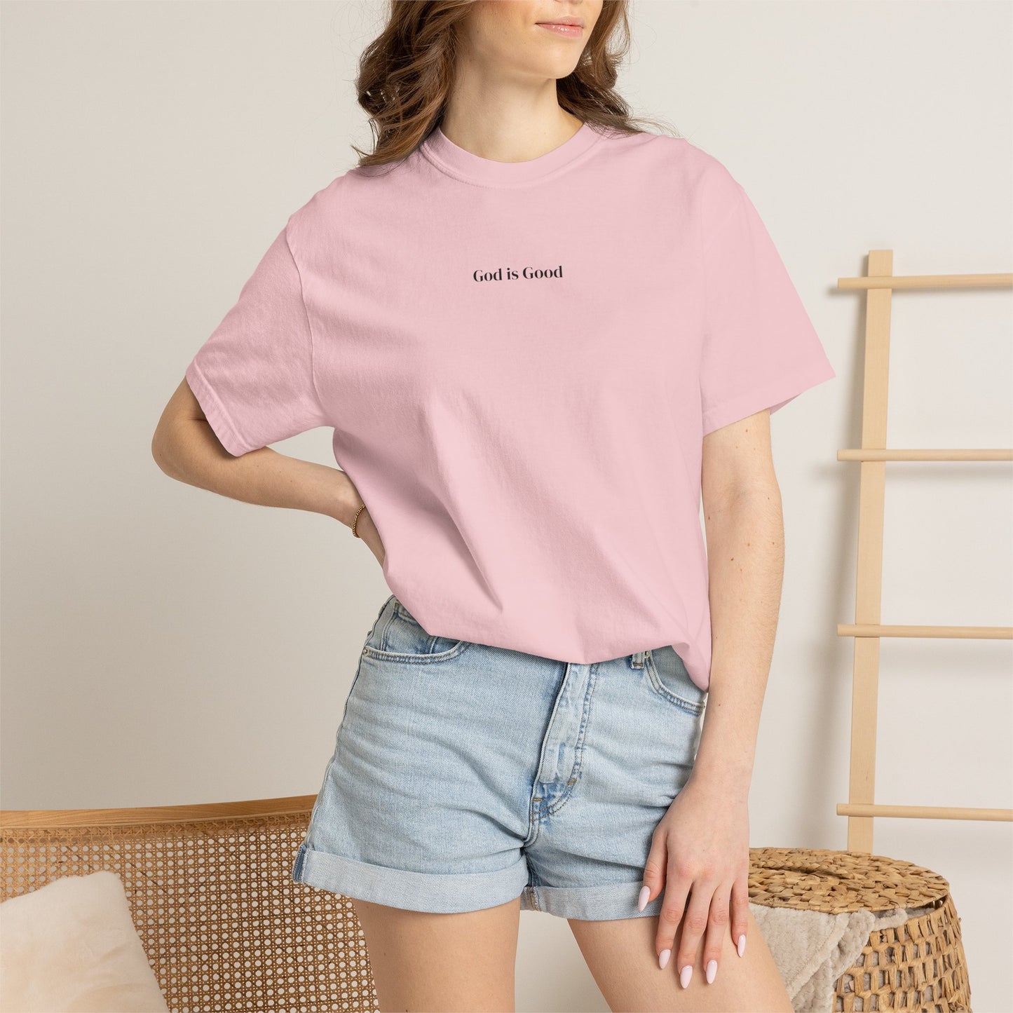 T-Shirt — Minimal "God Is Good" Script Tee