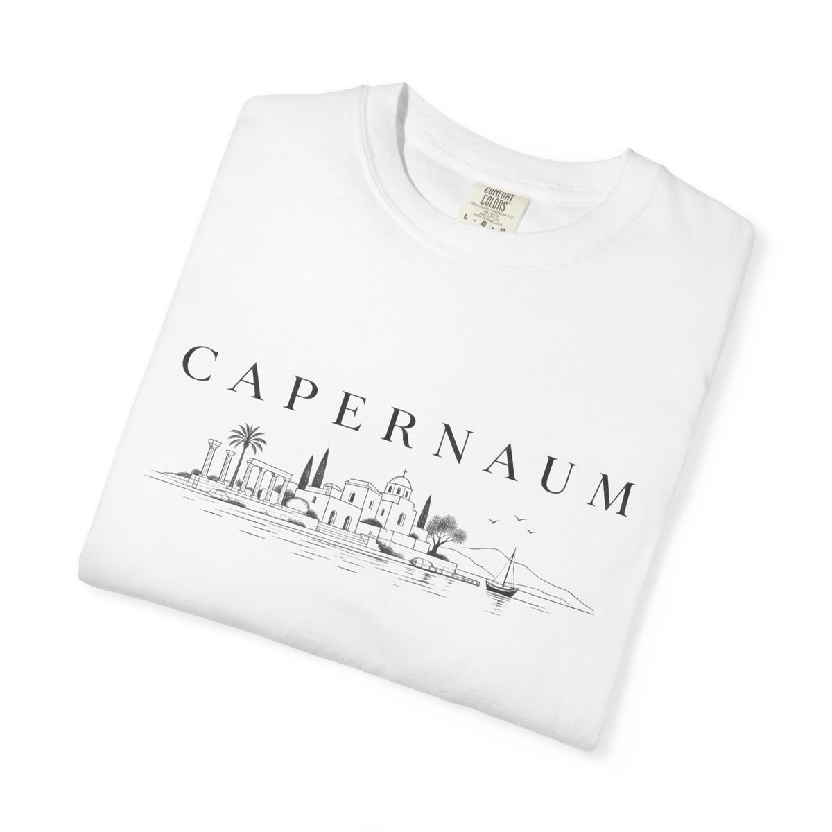 Capernaum Skyline T‑Shirt — Minimal Biblical City Sketch Tee