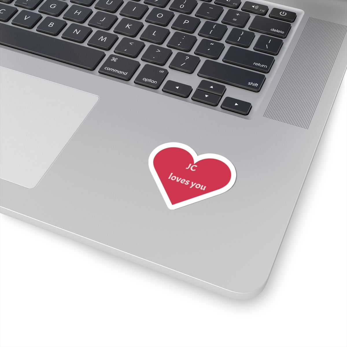 Heart Sticker - "JC loves you" Cute Valentine Laptop Decal