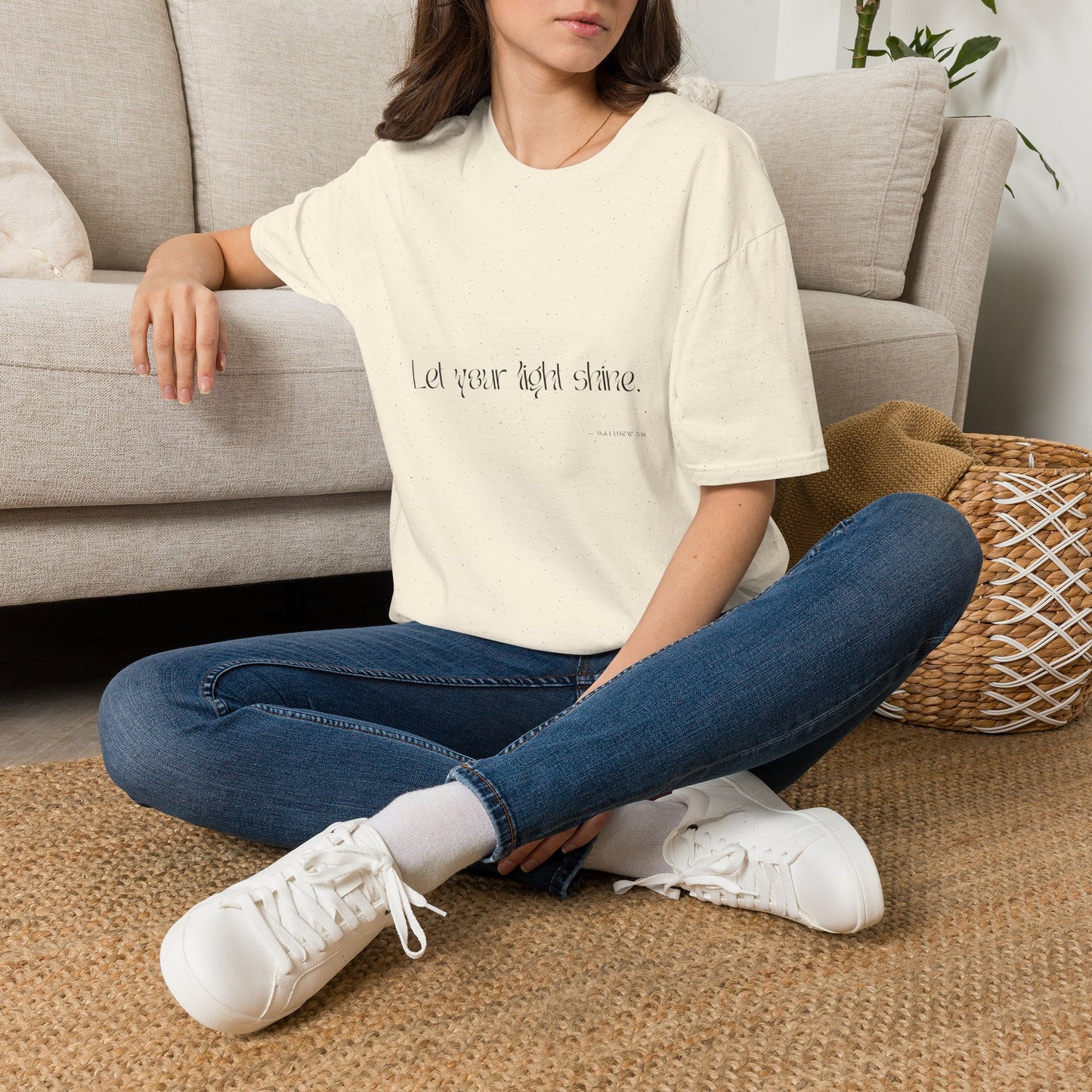 Let Your Light Shine T-shirt (black text)