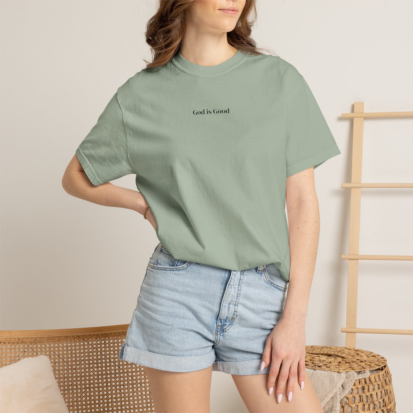 T-Shirt — Minimal "God Is Good" Script Tee