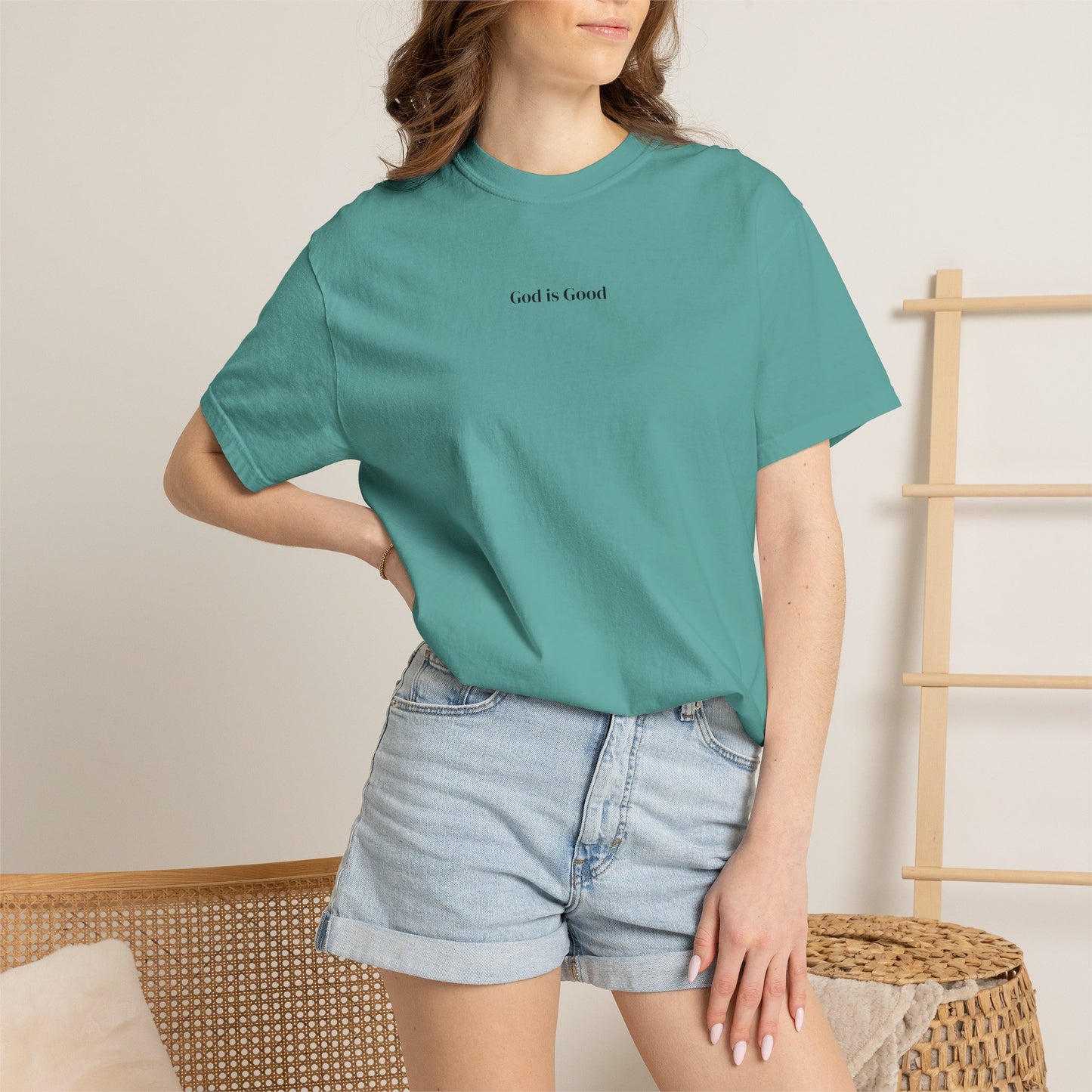 T-Shirt — Minimal "God Is Good" Script Tee