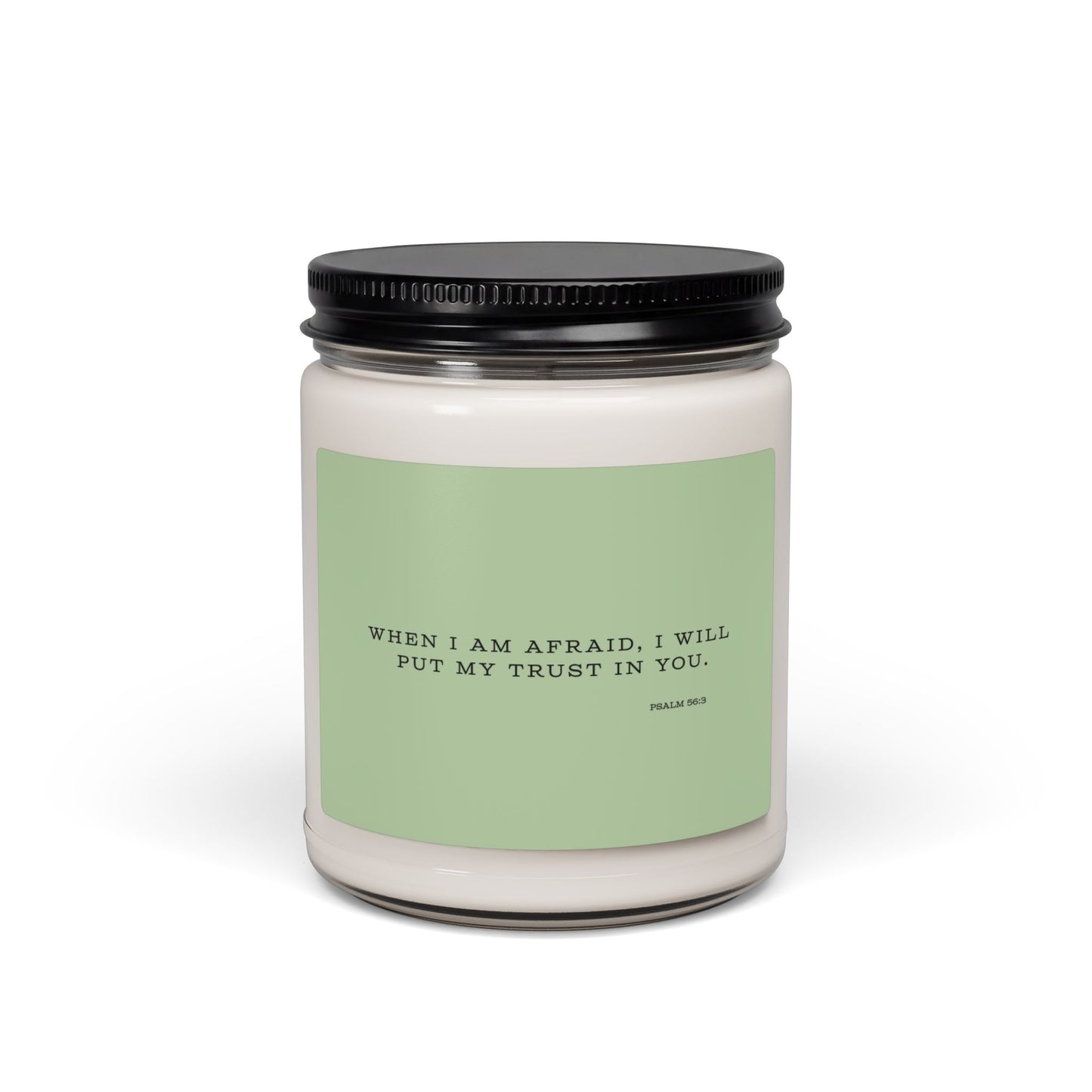 Psalm 56:3 Trust Scripture Candle Green