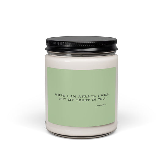 Psalm 56:3 Trust Scripture Candle Green