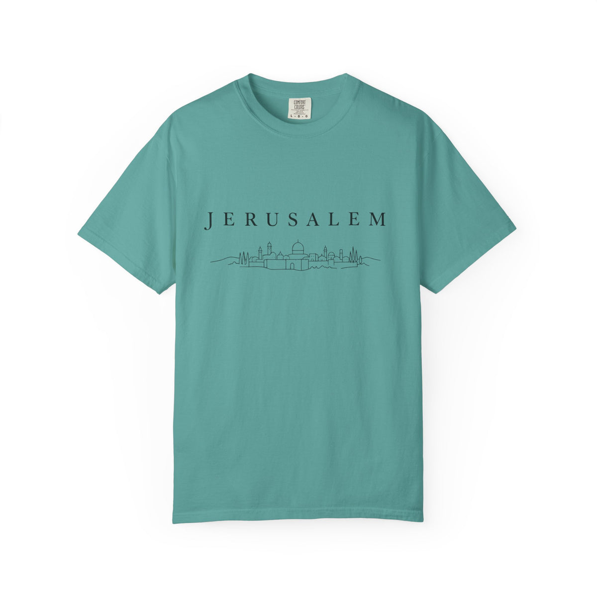 Jerusalem Minimal Skyline T-Shirt — Jerusalem Script Cityscape Tee