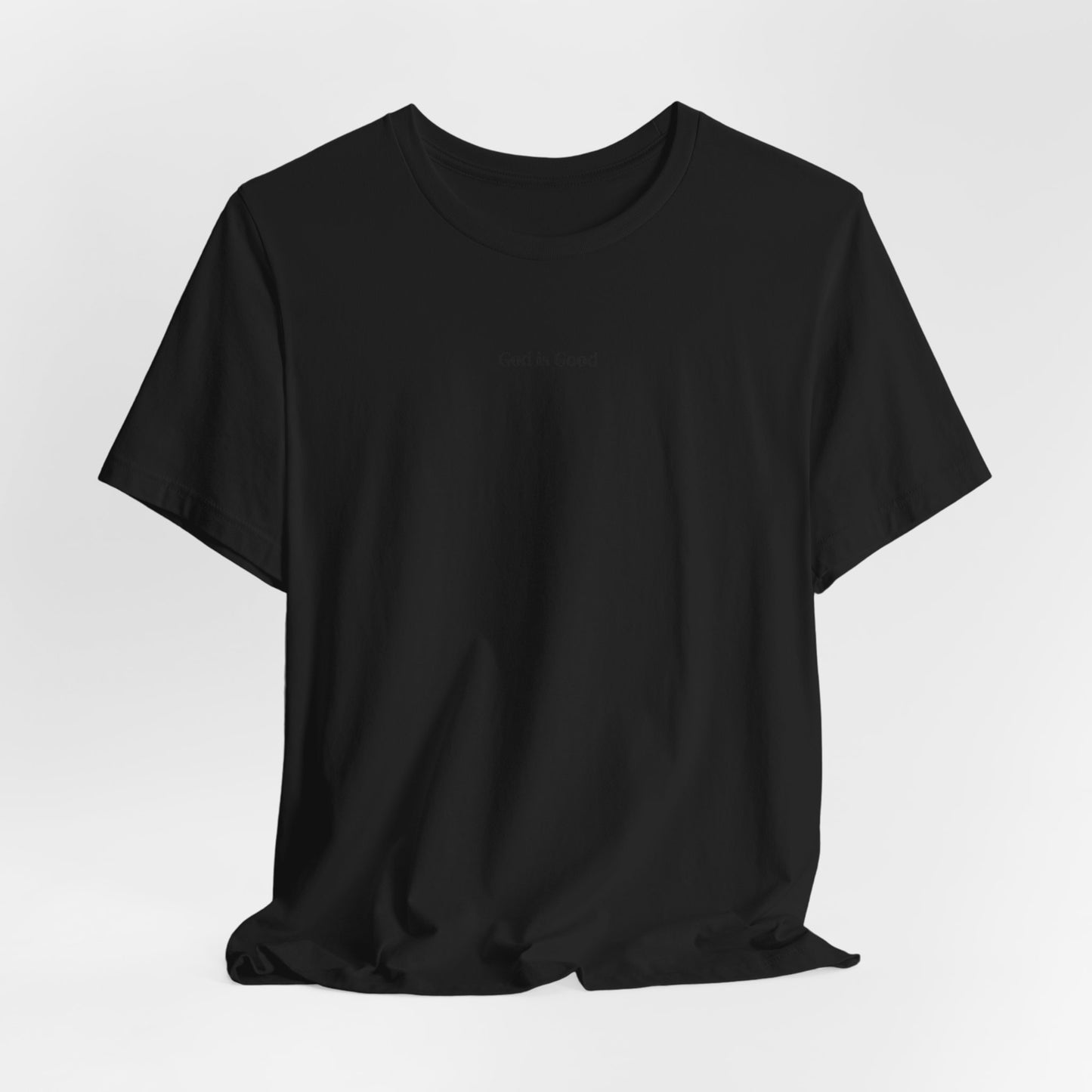 Minimalist 'and i listened' White Tee — Small Center Chest Text T-Shirt