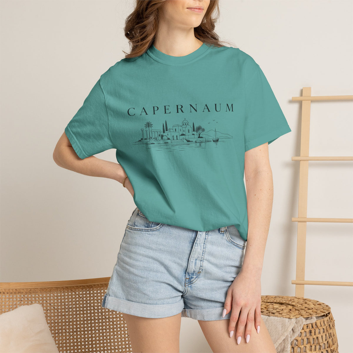 Capernaum Skyline T‑Shirt — Minimal Biblical City Sketch Tee