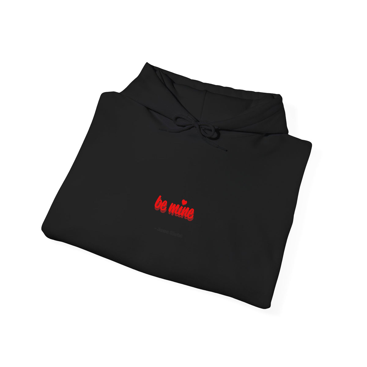 Minimalist 'be mine' White Hoodie – Small Red Script Valentine's Pullover