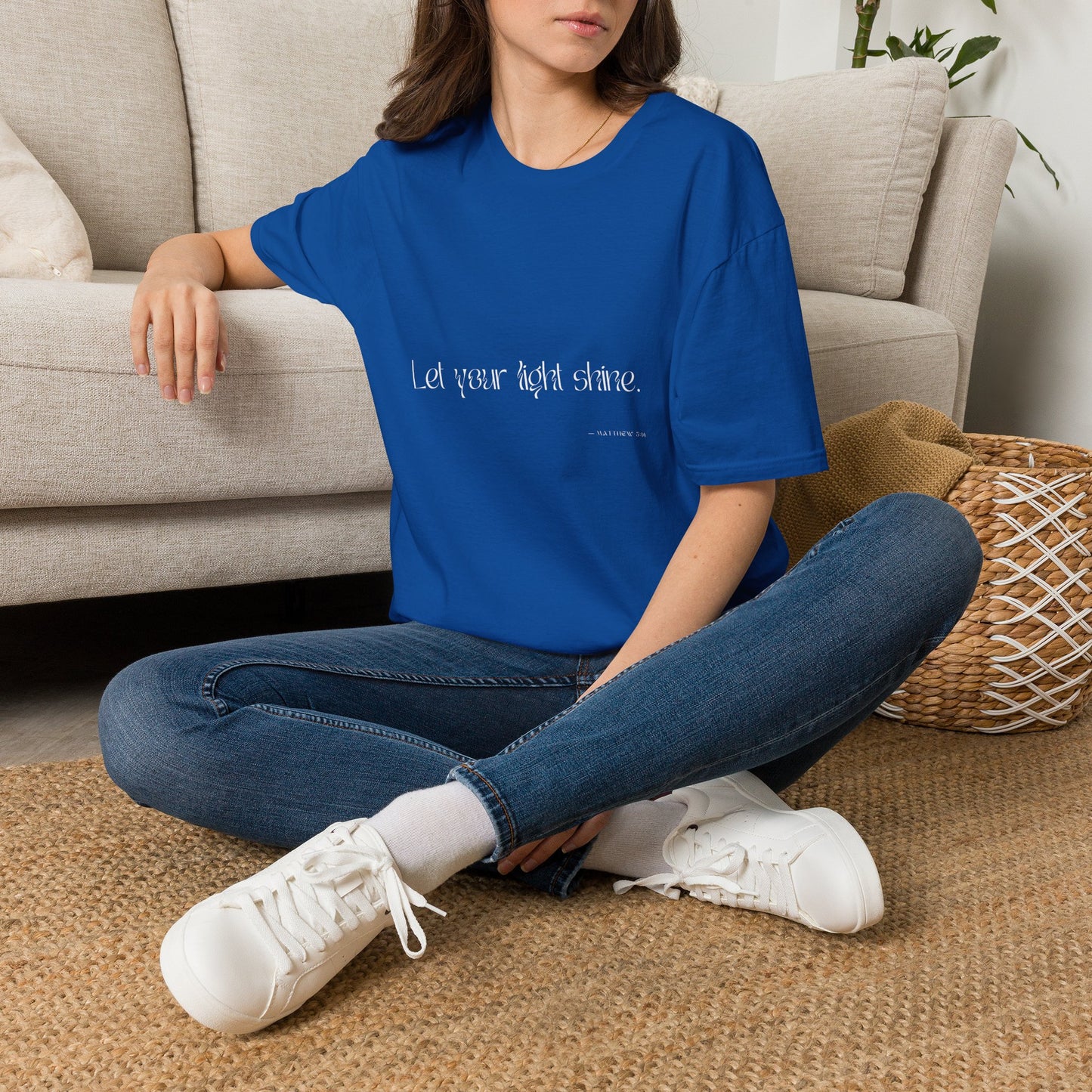 Let Your Light Shine T-shirt (white text)