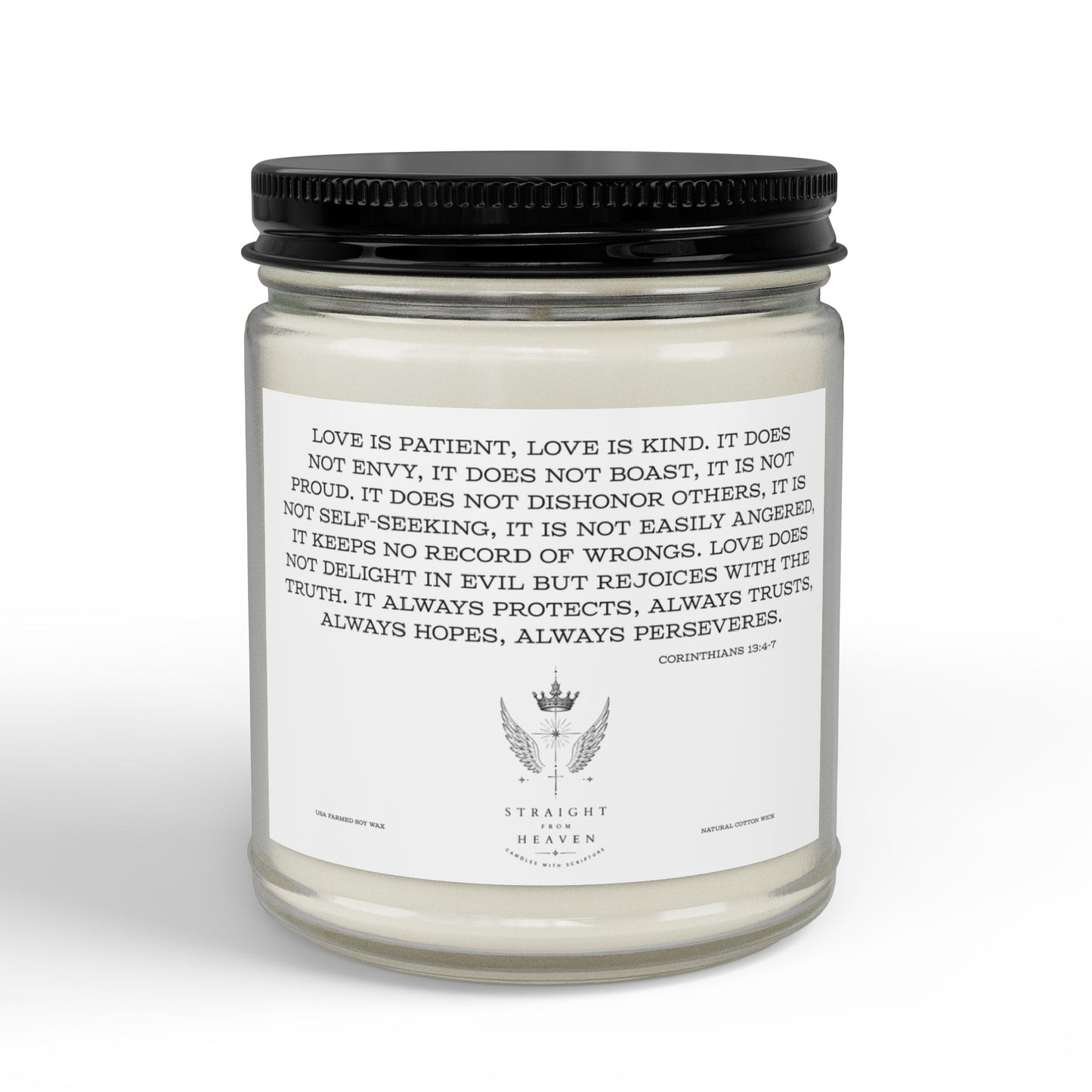 Corinthians 13:4-7 Love Scripture Candle