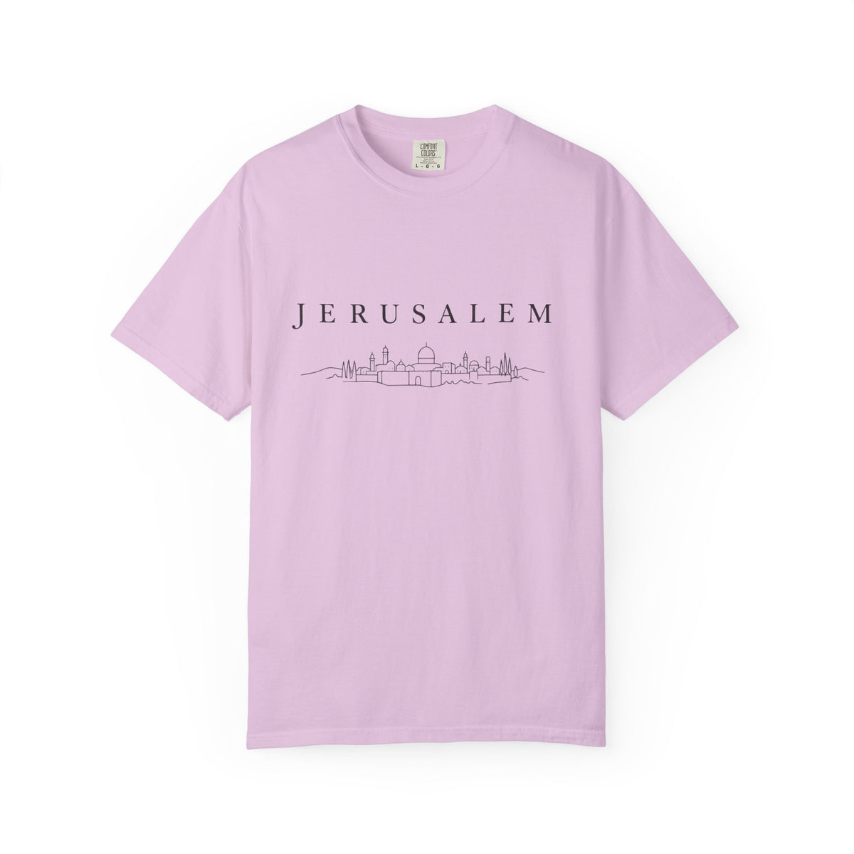 Jerusalem Minimal Skyline T-Shirt — Jerusalem Script Cityscape Tee