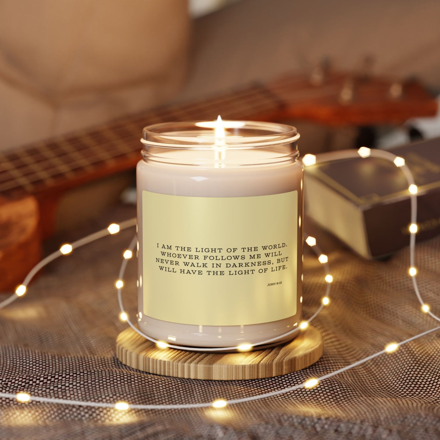 John 8:12 Light Scripture Candle Yellow