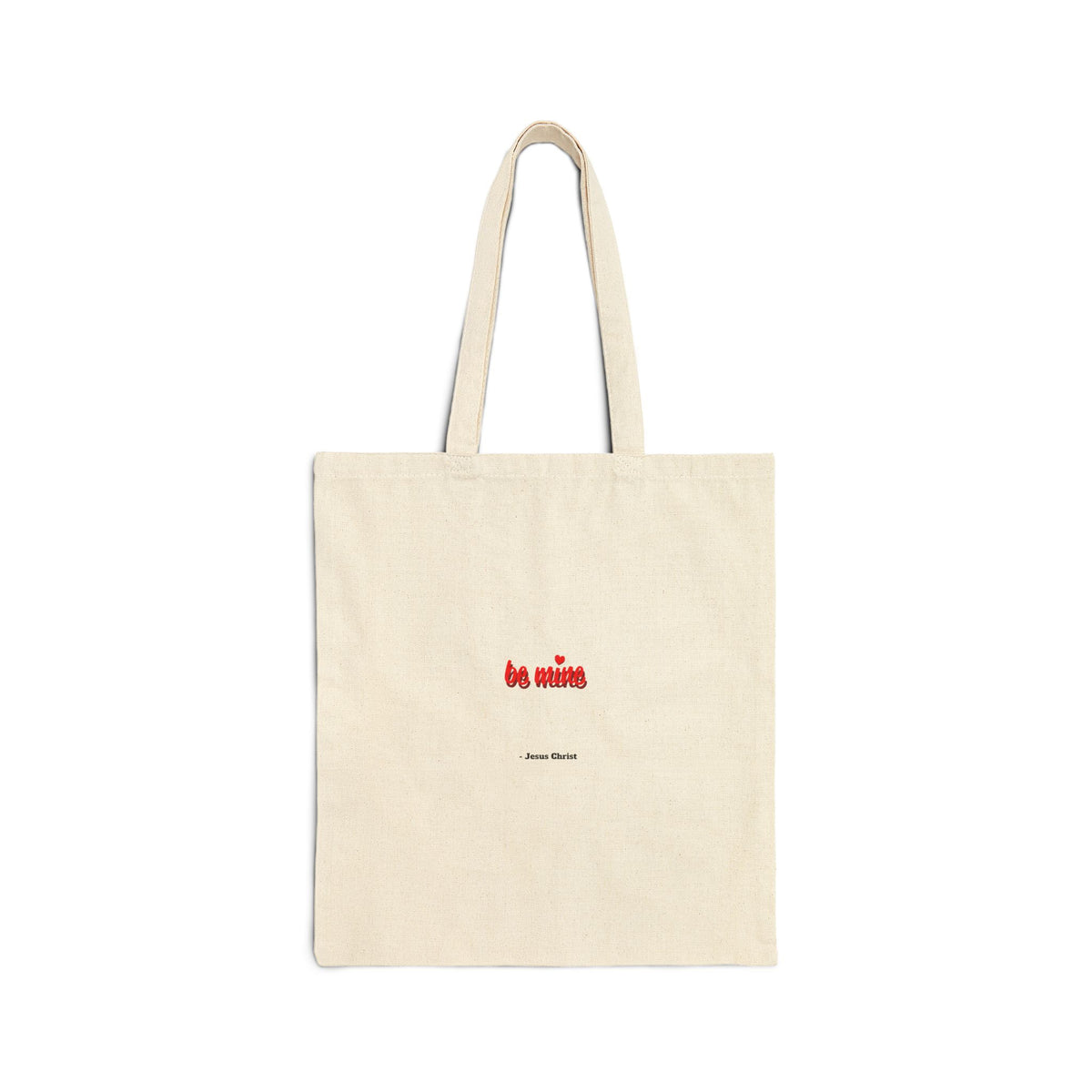Canvas Tote Bag — 'be mine' Minimal Valentine Heart Design