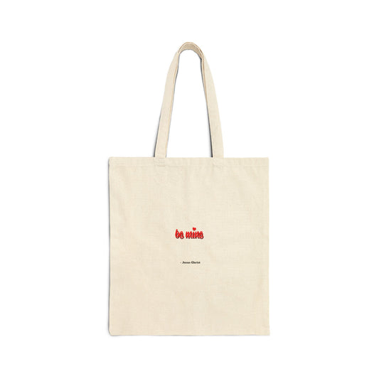 Canvas Tote Bag — 'be mine' Minimal Valentine Heart Design