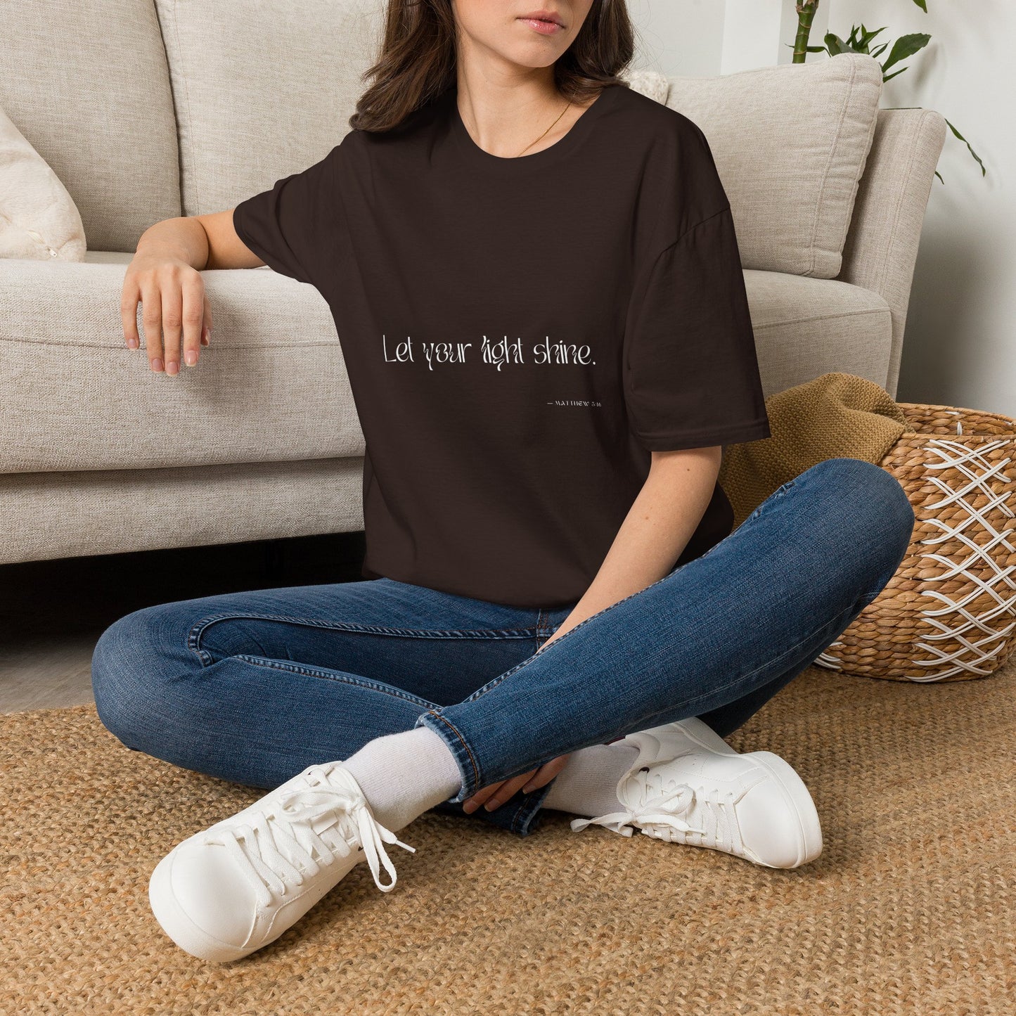 Let Your Light Shine T-shirt (white text)