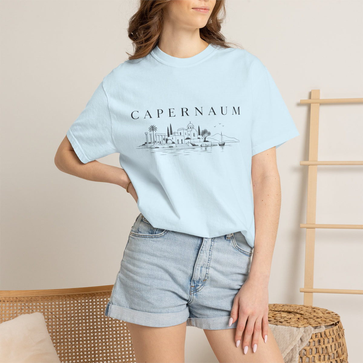 Capernaum Skyline T‑Shirt — Minimal Biblical City Sketch Tee