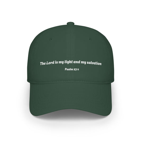 The Lord is My Light Psalm 27:1 baseball cap | Christian scripture hat