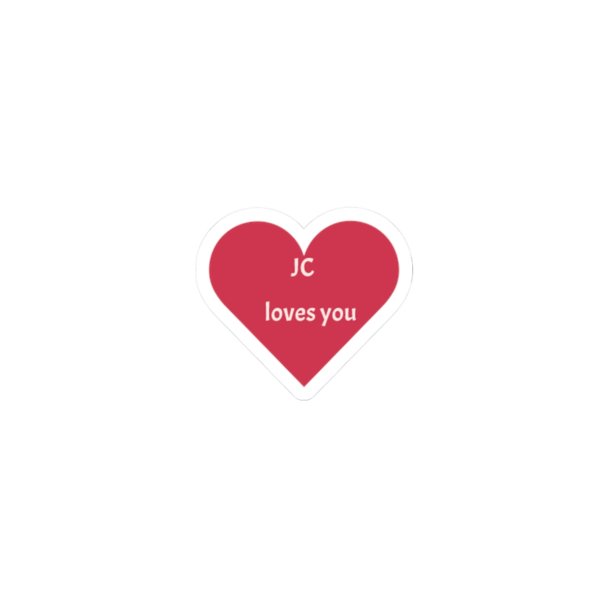 Heart Sticker - "JC loves you" Cute Valentine Laptop Decal